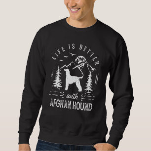 Sudadera La vida de los afganos es mejor mamá papá perro