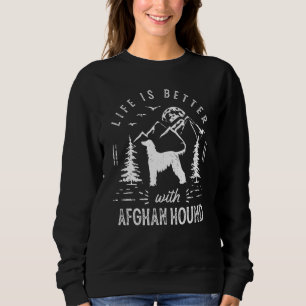 Sudadera La vida de los afganos es mejor mamá papá perro