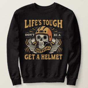 Sudadera La vida de un hombre con casco dura