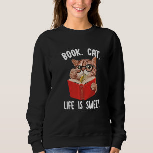 Sudadera La vida del libro y del gato es un gusano de bibli