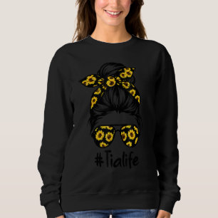 Sudadera La vida elegante de Tia con el girasol desordenada