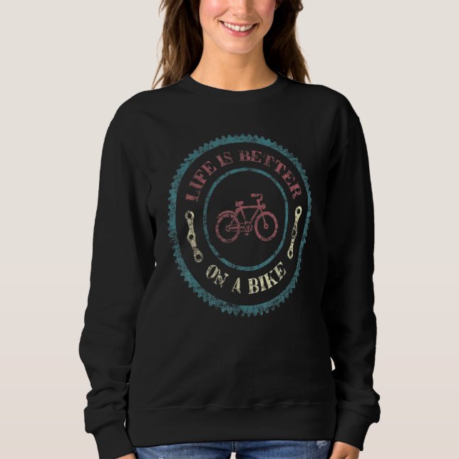 Sudadera La Vida En Ciclismo Es Mejor En Bicicleta Pr (Anverso)
