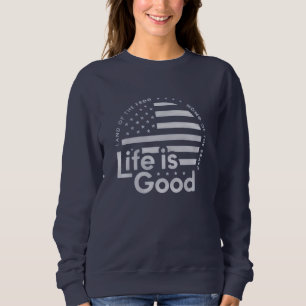 Sudadera La Vida Es Buena. Círculo de la bandera de los hom