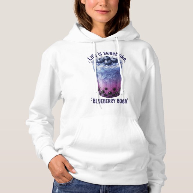 Sudadera La vida es dulce como Boba de Arándano (Anverso)