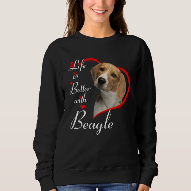 Sudadera La Vida Es Mejor Con Beagle (Anverso)