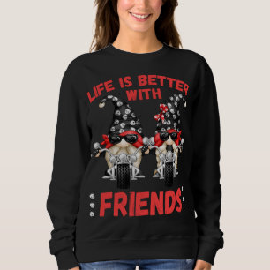 Sudadera La Vida Es Mejor Con Gnomies - Skull Chopper Biker