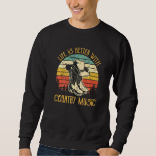 Sudadera La vida es mejor con la música country Southern We