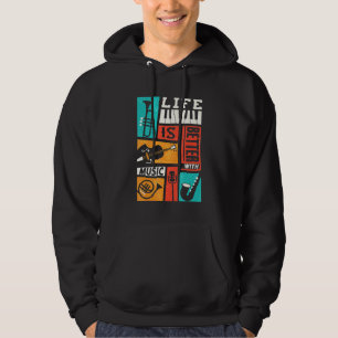 Sudadera La vida es mejor con la música retro hombres mujer