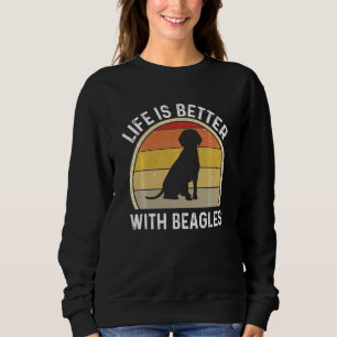 Sudadera La Vida Es Mejor Con Las Beagles Para Los Hombres 