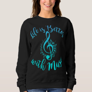 Sudadera La Vida Es Mejor Con Las Notas Musicales La Chica 