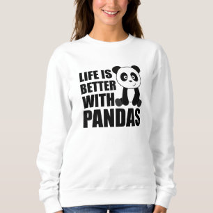 Sudadera La Vida Es Mejor Con Pandas Cute Panda Coloroso