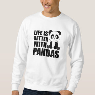 Sudadera La Vida Es Mejor Con Pandas Cute Panda Coloroso