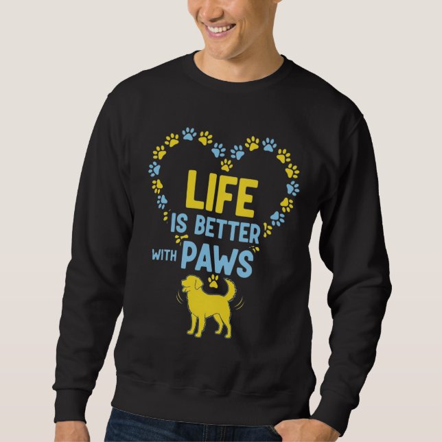 Sudadera La vida es mejor con patas (Anverso)