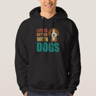 Sudadera La Vida Es Mejor Con Perros Cute Beagle Dog Brown