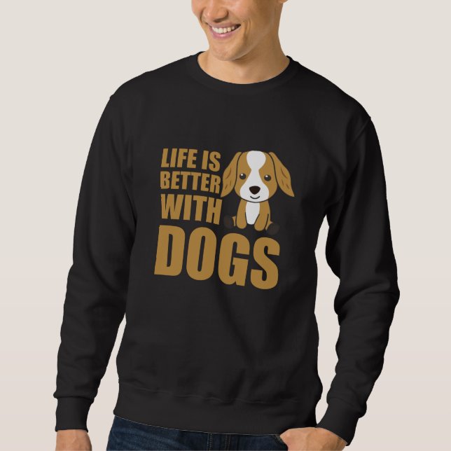 Sudadera La Vida Es Mejor Con Perros Cute Cocker Spaniel Do (Anverso)