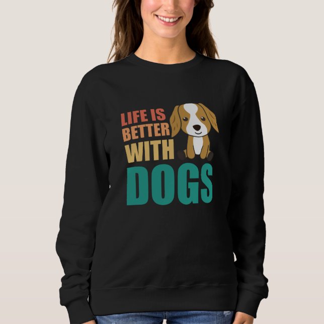 Sudadera La Vida Es Mejor Con Perros Cute Cocker Spaniel Do (Anverso)