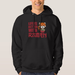 Sudadera La vida es mejor con Ramen Red Panda Come Ramen