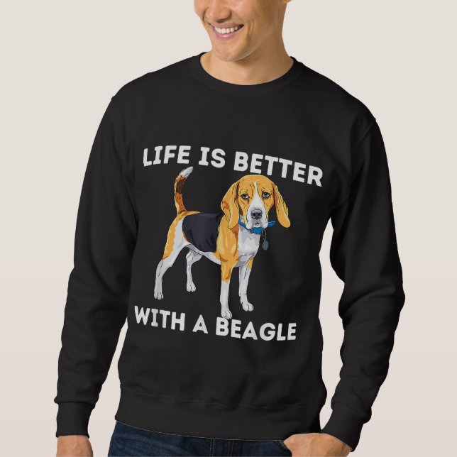 Sudadera La Vida Es Mejor Con Un Beagle - Beagle Dog Lover  (Anverso)