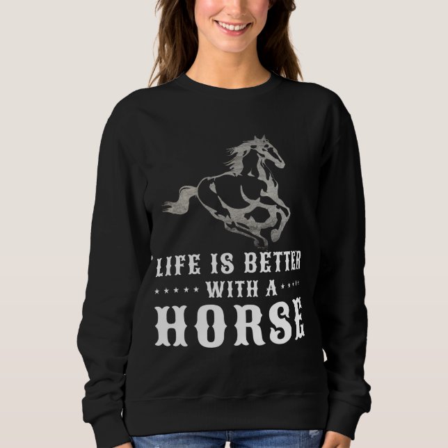 SUDADERA LA VIDA ES MEJOR CON UN CABALLO (Anverso)