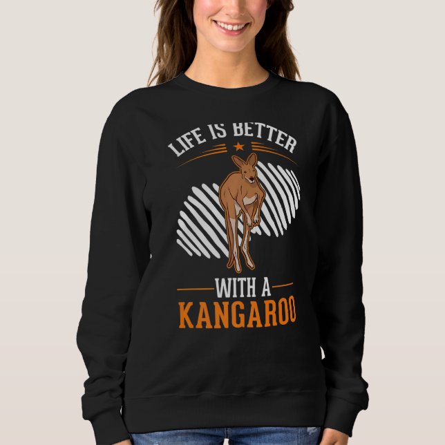 Sudadera La vida es mejor con un canguro Premium_1 (Anverso)