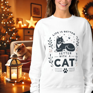 Sudadera La vida es mejor con un gato