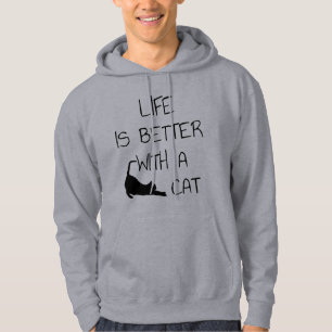 Sudadera La Vida Es Mejor Con Un Gato - Amantes Del Gato