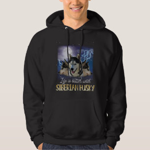 Sudadera La Vida Es Mejor Con Un Husky Siberiano