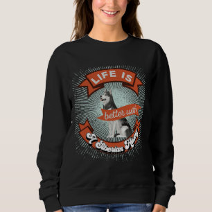 Sudadera La Vida Es Mejor Con Un Husky Siberiano Retro 2