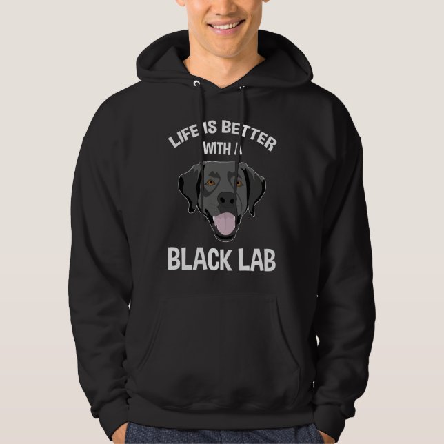 Sudadera La Vida Es Mejor Con Un Laboratorio Negro (Anverso)