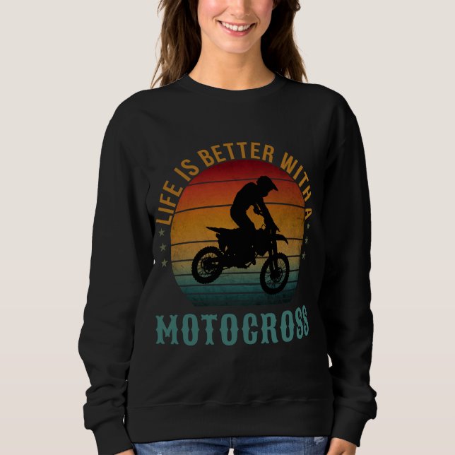 SUDADERA LA VIDA ES MEJOR CON UN MOTOCROSS (Anverso)