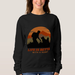 Sudadera La Vida Es Mejor Con Un Padre Husky Siberiano