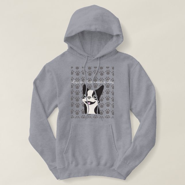 Sudadera La vida es mejor con un perro (Diseño del anverso)