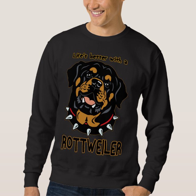 Sudadera La Vida Es Mejor Con Un Rottweiler Especialmente P (Anverso)