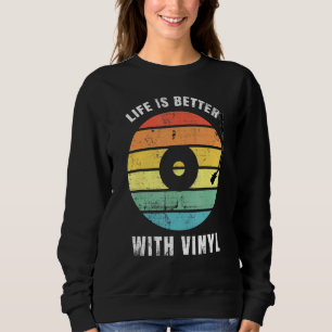 Sudadera La Vida Es Mejor Con Vinyl - Grabador De Música De