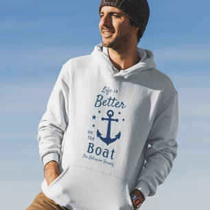 Sudadera La Vida Es Mejor En El Barco Nombre De Familia Est
