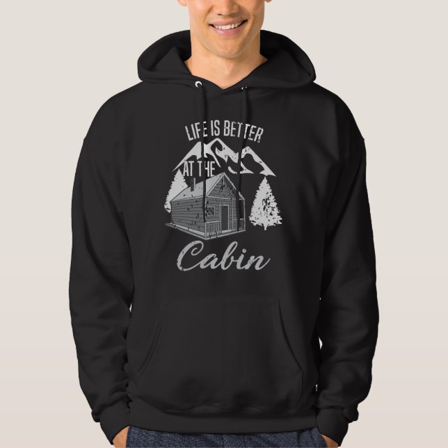 Sudadera La Vida Es Mejor En El Cabin Camper Hiker Hut (Anverso)
