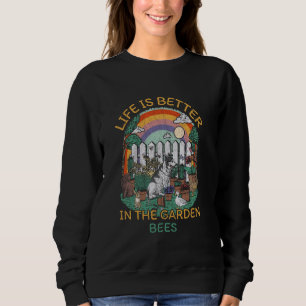 Sudadera La vida es mejor en el Jardín de las abejas