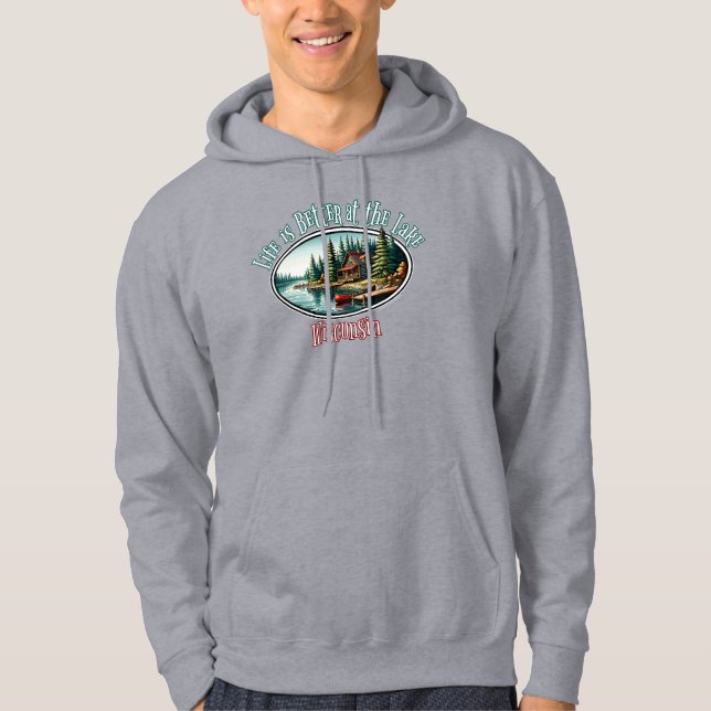 Sudadera La vida es mejor en el lago (Anverso)