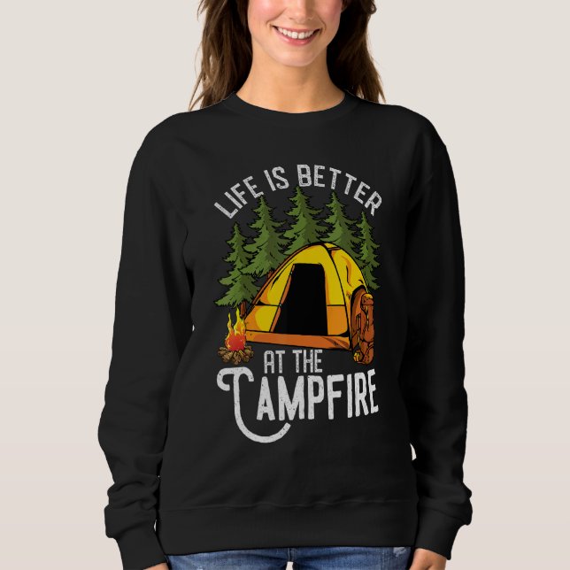 Sudadera La Vida Es Mejor En La Fogata Como Camping (Anverso)