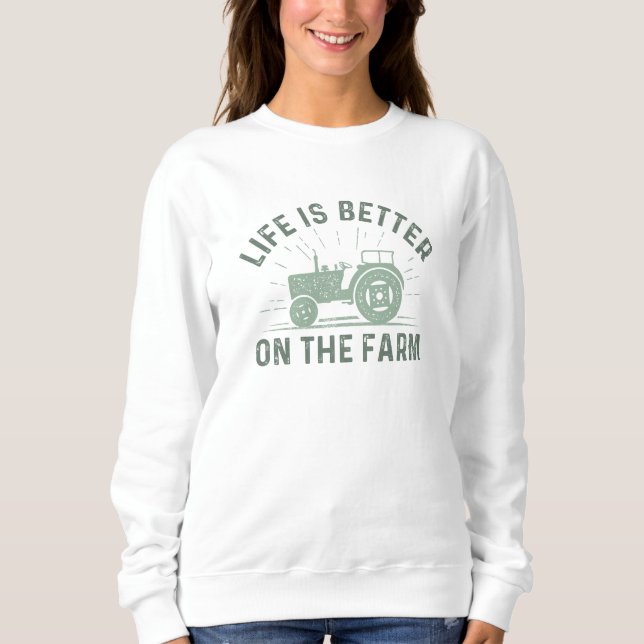 Sudadera La Vida Es Mejor En La Granja (Anverso)