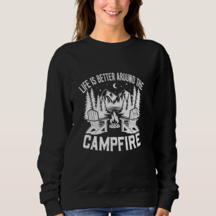 Sudadera La Vida Es Mejor En Torno A La Fogata De La Famili