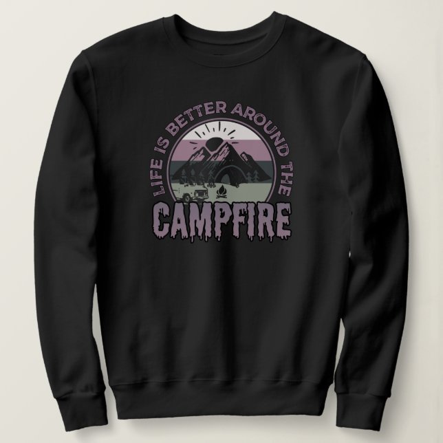 Sudadera La vida es mejor en torno a los regalos de Campfir (Anverso del diseño)