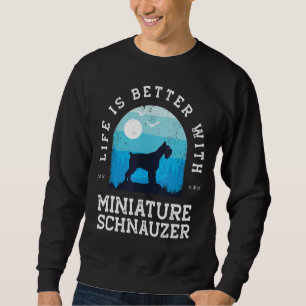 Sudadera La vida es mejor Miniature Schnauzer Vintage Blue