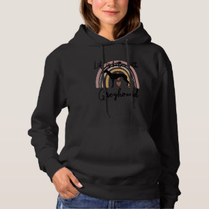Sudadera La vida es mejor para mujeres con galgo italiano a
