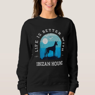 Sudadera La vida es mejor sabueso ibicenco vintage azul per