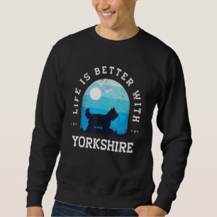 Sudadera La vida es mejor Yorkshire Vintage Blue Dog Mamá P