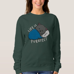 Sudadera La vida es perfecta - Gato durmiente