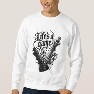 Sudadera La vida es un juego - Reyes de ajedrez gótico dest