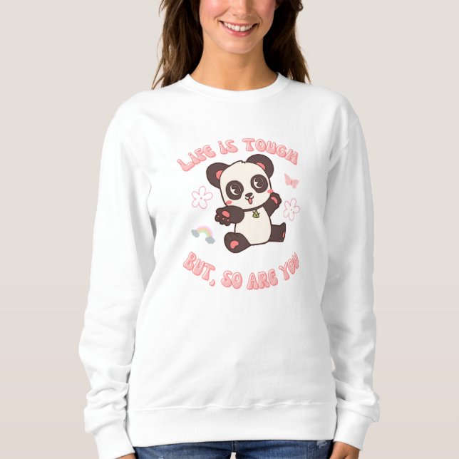 Sudadera La vida es un panda duro y dulce (Anverso)