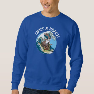 Sudadera La vida es una playa - Surf de conejo y tortuga